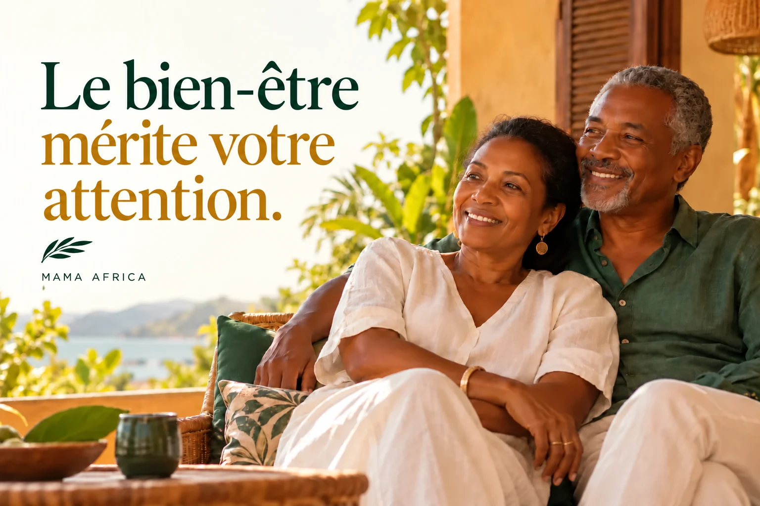 Un couple sur une terrasse — Le bien-être mérite votre attention